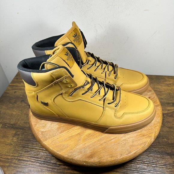 Supra Vaider Amber Gold Gum 2025 Shoe High Top Skate Shoes Men's Size 13